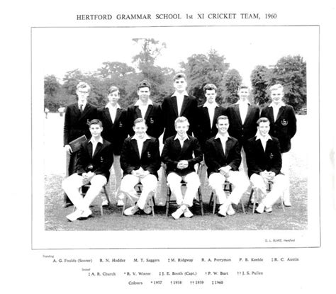 Hertford Grammar School 1st XI Cricket Team, 1960 | Hertford Grammar School Sports Teams, 1960 ...