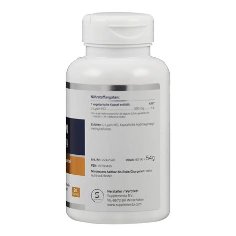 L Lysine 500 Mg At Cenaverde B V