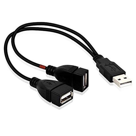 Double Connector USB 2 0 A Male To Dual USB Female Y Splitter Hub Power