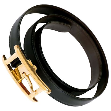 Cartier Reversible Belt Blackbrown Calf Leather With Gold Buckle At