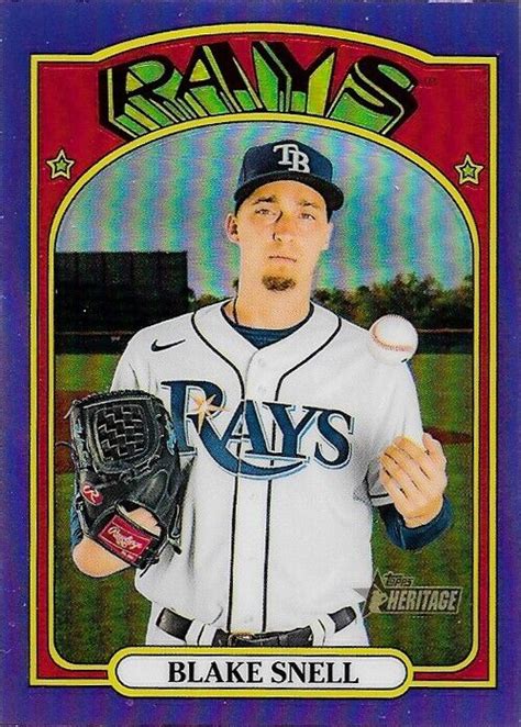 Topps Heritage Purple Blake Snell Tampa Bay Rays Ebay