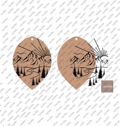 Mountain Earrings Bundle Svg Glowforge Files Laser Cut Etsy