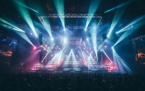 Premium Photo | Stage lights on concert lighting equipment with ...