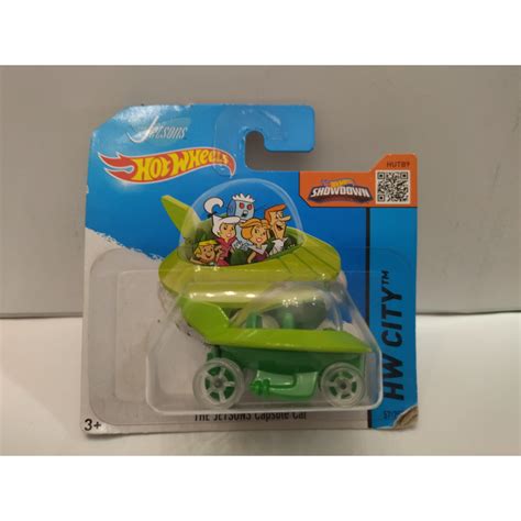 THE JETSONS CAPSULE CAR 1 64 HOT WHEELS CARTON MAL ESTADO CARD DAMAGED