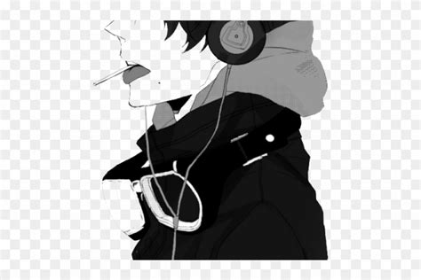 Cool Anime Boy With Headphones Drawing