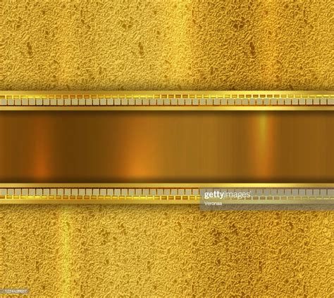 Shiny Engraved Gold Background With Decorative Ribbons High Res Vector