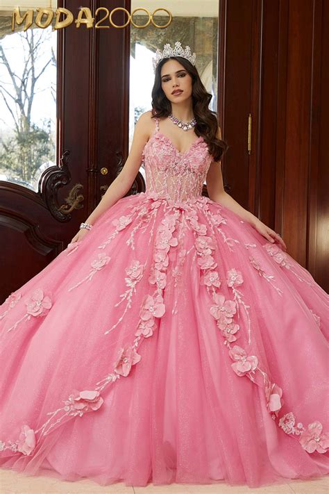 M2k89475 Crystal Beaded Quinceañera Dress With Three Dimensional Flo