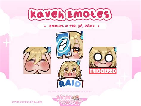 Kaveh Emote Pack Genshin Impact For Twitch Discord And Etsy New Zealand