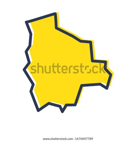 Stylized Simple Yellow Outline Map Bolivia Stock Vector Royalty Free