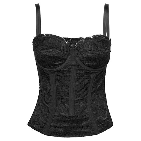 Dolce And Gabbana Black Lace Corset Top M At 1stdibs