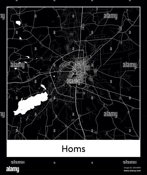 Minimal city map of Homs (Syria Asia)Minimal city map of Homs (Syria ...