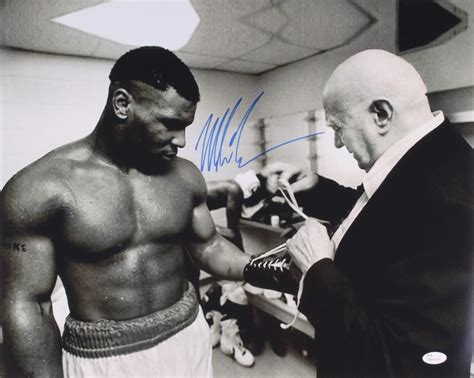 Mike Tyson Signed 16x20 Photo With Cus Damato With Jsa Coa Mike