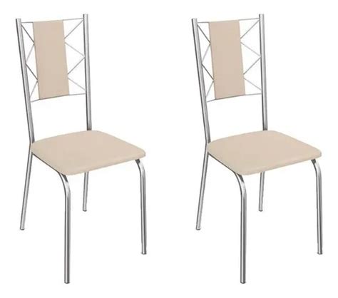 Cadeira Sala Lisboa Kit 2 Un Cromada Nude Kappesberg Parcelamento Sem Juros