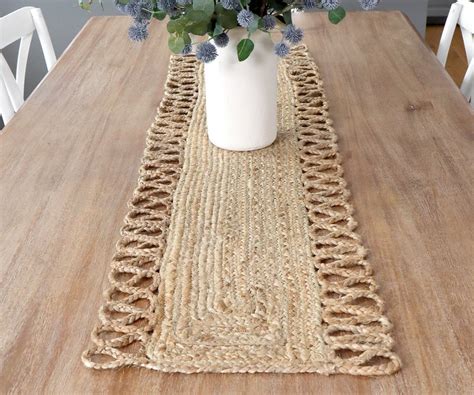 Medina Loop Jute Table Runner 140cm