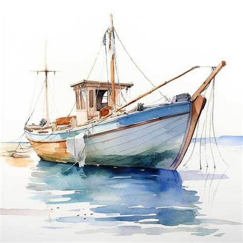 Premium Photo A Painting Of Rowboat Watercolor