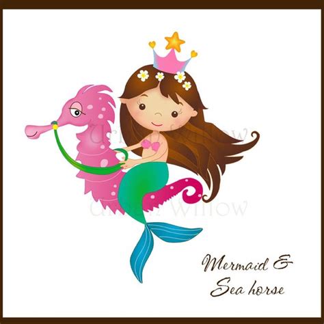 Little Mermaid Seahorse Clip Art