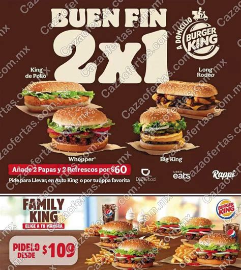 Burger King Buen Fin 2020 2x1 en Whopper Big King y más