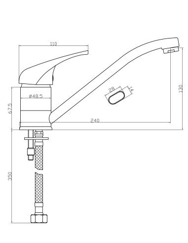 Grifo De Cocina Para Encimera Luna Cromado Pereda