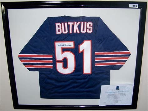 Framed Dick Butkus Signed Chicago Bears Jersey W Coa