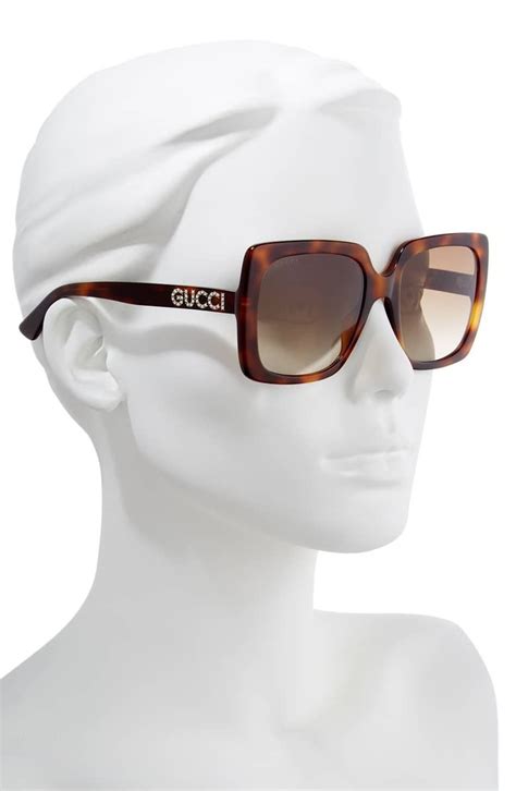 Gucci 54mm Gradient Square Sunglasses Alternate Color Havanacry Brown Gradient Italian