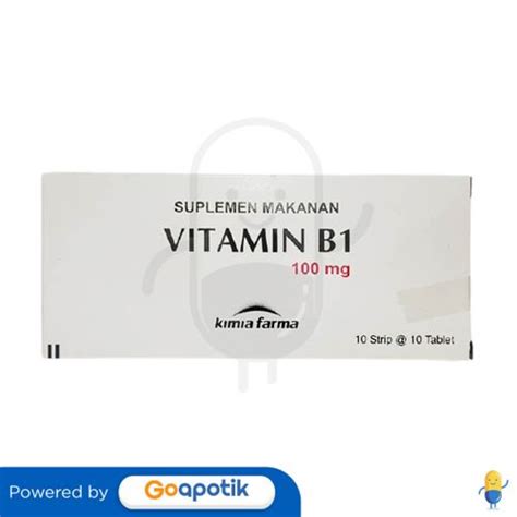 Vitamin B1 Kimia Farma 100 Mg Strip 10 Tablet Kegunaan Efek Samping Dosis Dan Aturan Pakai