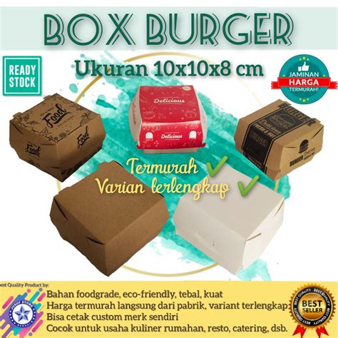 Jual Box Burger Dus Zuppa Tray Burger Foodgrade Shopee Indonesia