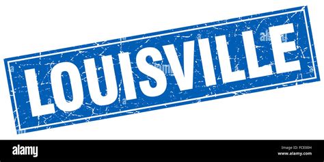 Louisville Blue Square Grunge Vintage Isolated Stamp Stock Photo Alamy