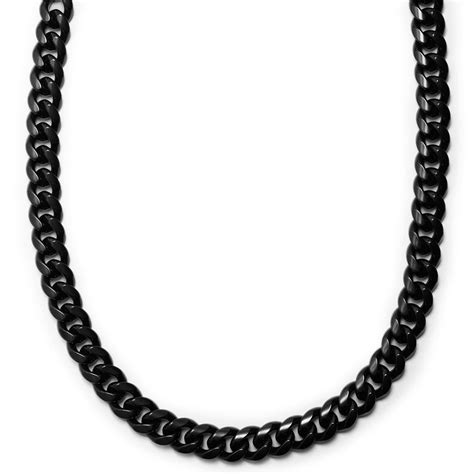 16mm Black Steel Necklace In Stock Lucleon