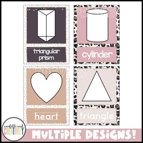 Boho Neutrals 2d And 3d Shape Posters Confetti And Creativity