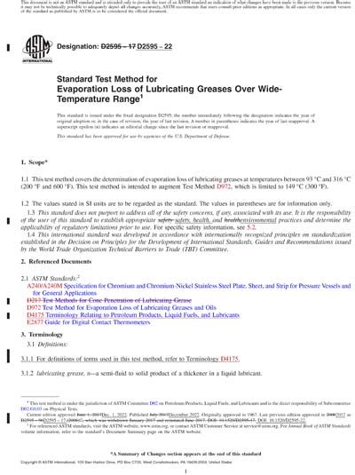 ASTM D2595 22 Red Standard Test Method For Evaporation Loss Of