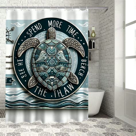 Lzatpd Sea Turtle Shower Curtain Ocean Turleology Great Inspirational