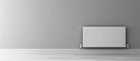 Ai Generated Modern White Radiator On Minimalist Gray Wall In