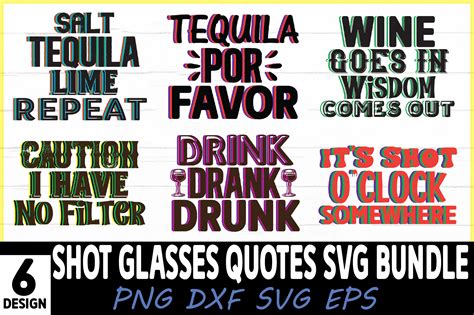 Shot Glasses Quotes Svg Bundle Graphic By Pinkdigitalart · Creative Fabrica