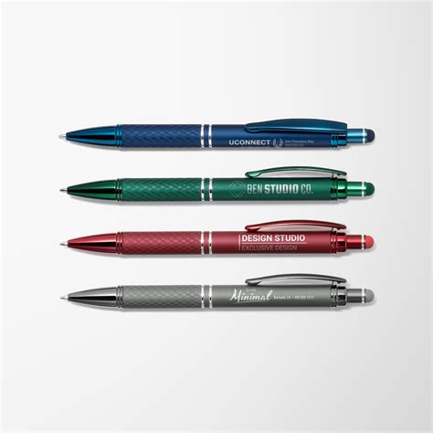 Custom Engraved Monochrome Soft Touch Diamond Stylus Pen Pens