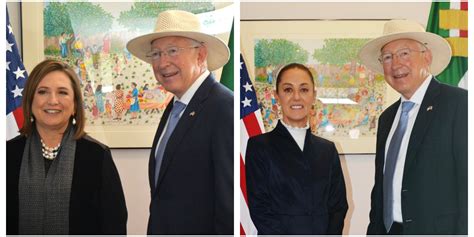 El embajador de EU en México Ken Salazar se reunió con Claudia