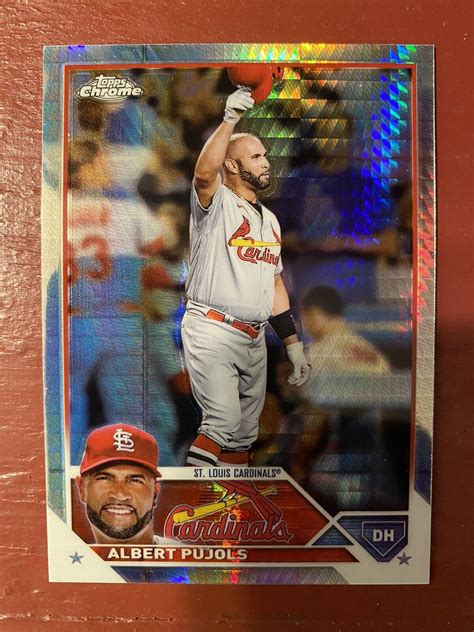 Topps Chrome Albert Pujols Prism Refractor St Louis Cardinals