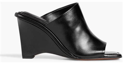 FRAME Le Naomi Leather Wedge Mules In Black Lyst