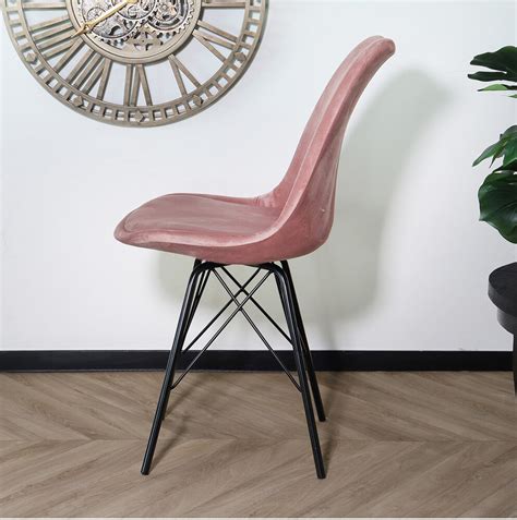 Eetkamerstoel Viga Roze Velvet Aq Living