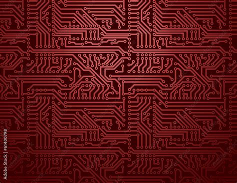 Vector red circuit board background Stock Vector | Adobe Stock