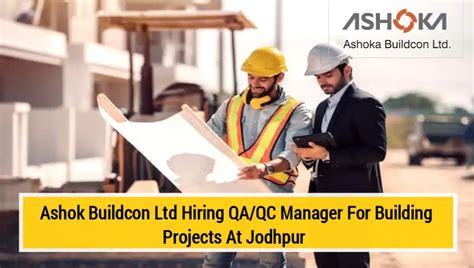 Ashoka Buildcon Ltd New Job 2024 Hiring For Qaqc Manager At Jodhpur