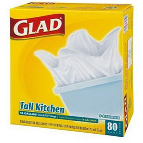 Glad Quick-Tie Tall Kitchen Bags, 13 Gallon , 80 bags - Walmart.com ...