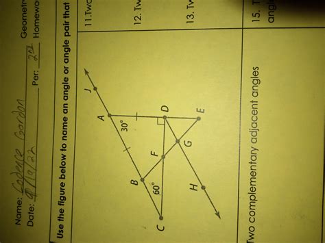 1 Two Adjacent Angles 2 Two Acute Vertical Angles 3 Two Obtuse Vertical Angles