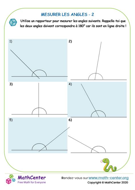 Eme Fiches De Travail Angles Math Center