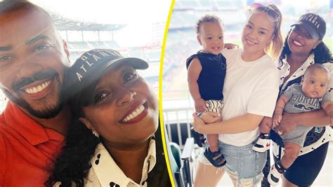 Keshia K Pulliam Brad James Enjoy An Atlanta Braves Game With Son