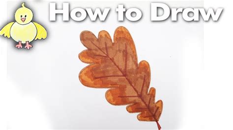 How To Draw An Easy Oak Leaf Step By Step Youtube