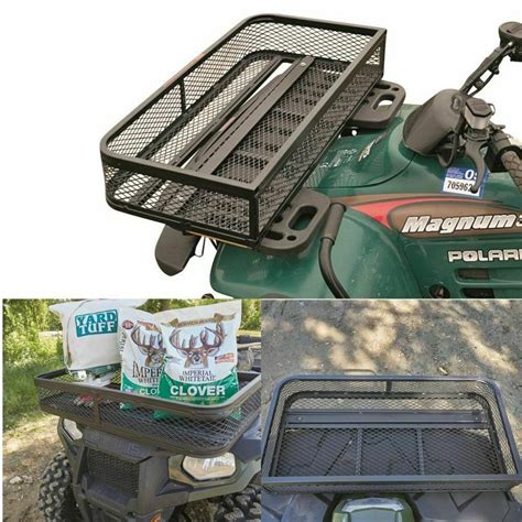 Atv Utv Front Rack Basket Universal Cargo Steel Carrier Hunting Gear