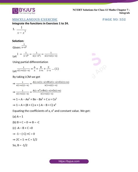 Ncert Solutions For Class 12 Maths Chapter 7 Integrals Miscellaneous Exercise Download Free Pdfs