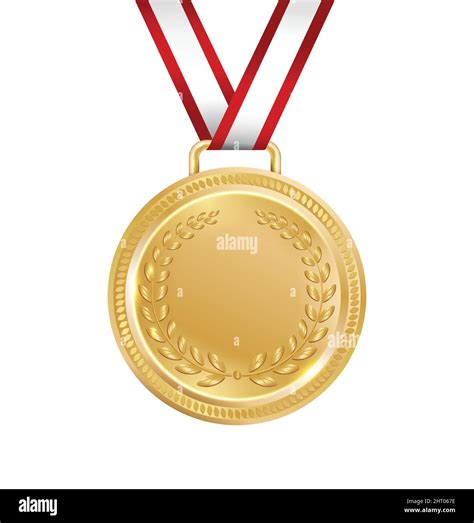 Award Medal Realistic Composition With Isolated Image Of Medal With