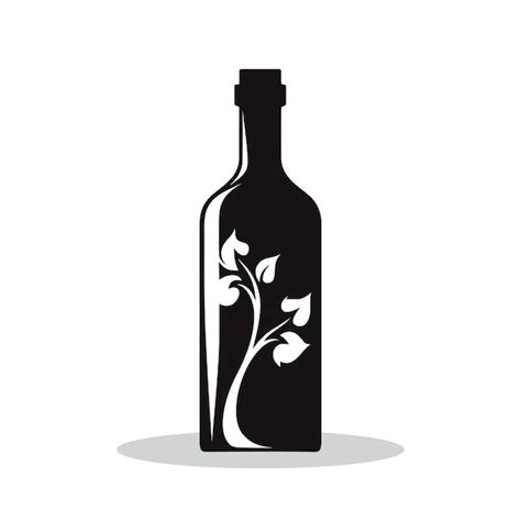 Premium Vector Wine Bottle Icon Black Silhouette Of Bottle Wine