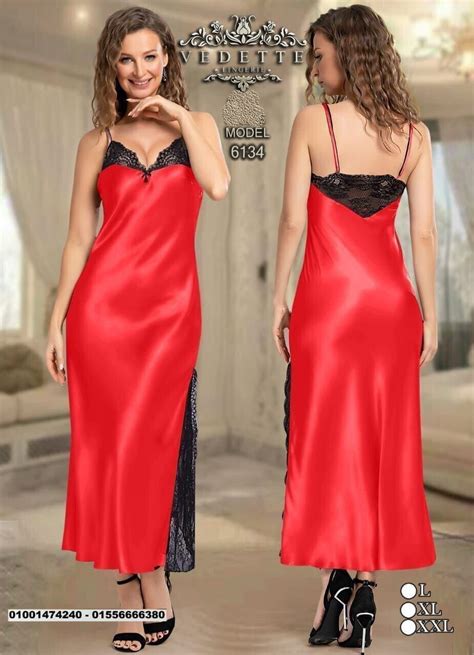 Vedette Women S Sleepwear Lingerie V Neck Lace Long Nightwear Satin Code Ebay
